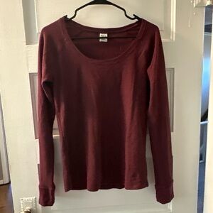 PINK Victoria's Secret Burgundy Long Sleeve Top